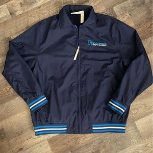 Rocawear Windbreaker Men’s Full Zip Jacket Size XL Navy Blue Graphic Denim Spec.